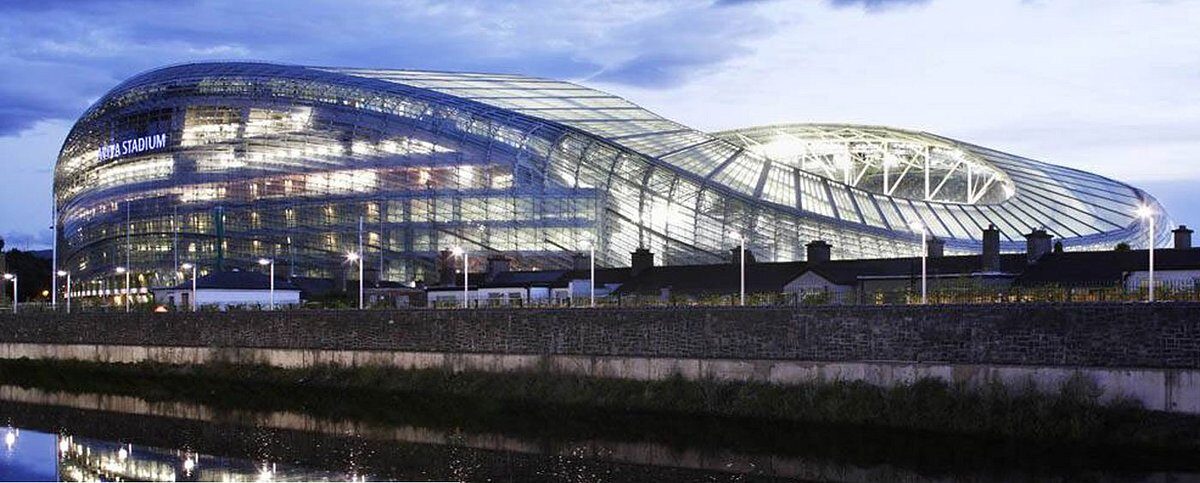 Aviva Stadium on Lansdowne Road, Ballsbridge, Dublin 4 — stadium concert, EirStay serviced apartments a short walk away