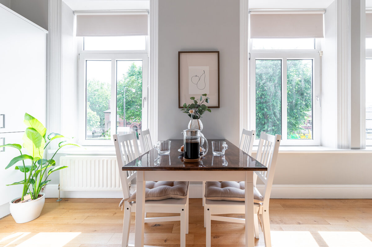 EirStay Donnybrook Dublin 4 dining table with natural light for short stays