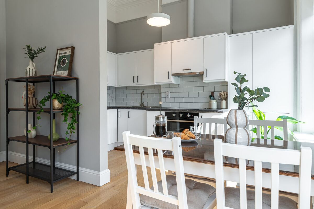 EirStay serviced apartment kitchen and dining area Donnybrook Dublin 4