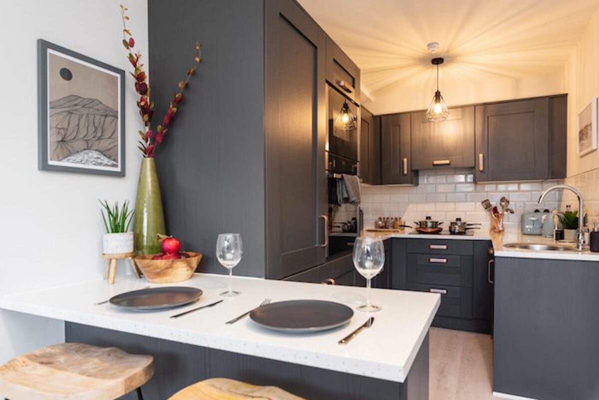 Living space detail in EirStay Lombard corporate accommodation Grand Canal Dublin 2