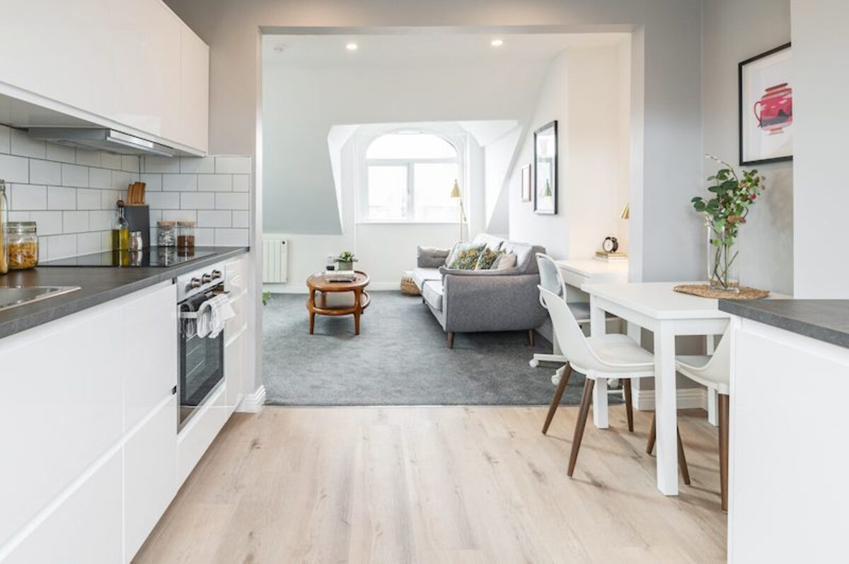 Bedroom styling detail in EirStay loft corporate accommodation Ranelagh Dublin 6