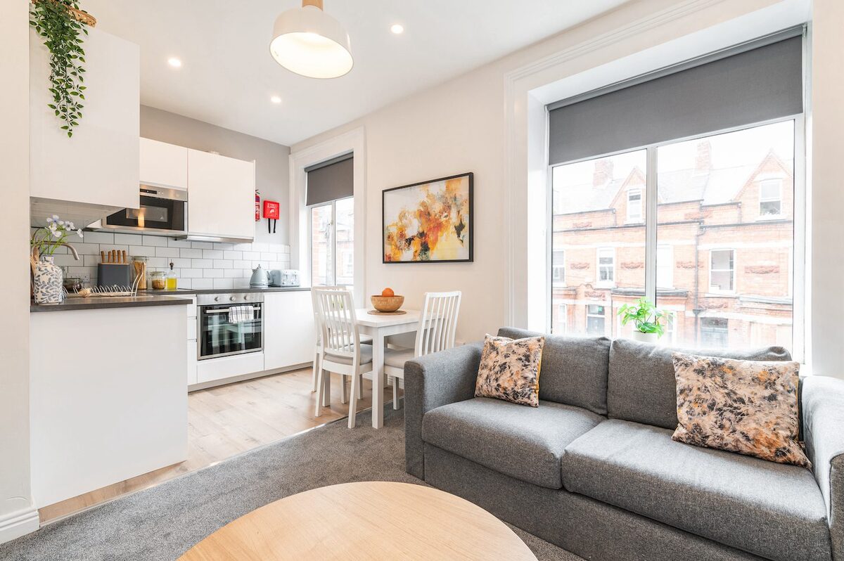 Dining area in EirStay loft corporate accommodation Ranelagh Dublin 6